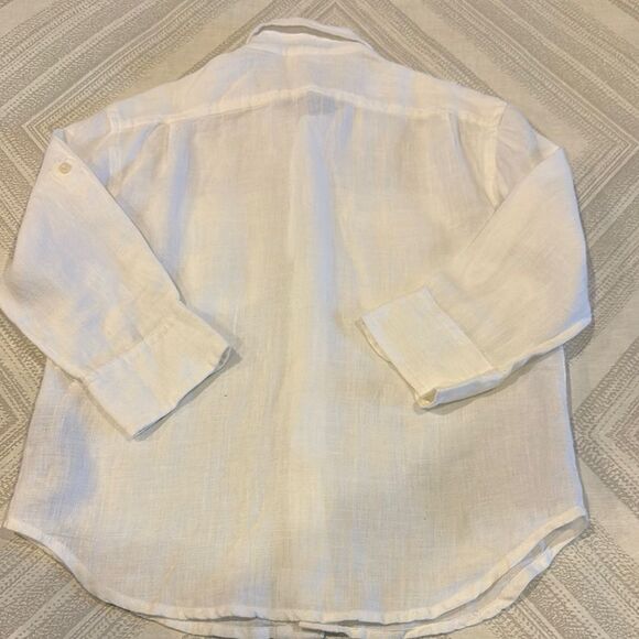 Crewcuts Boys White Linen Shirt Button Down Shirt - Size 8 - Picture 7 of 7